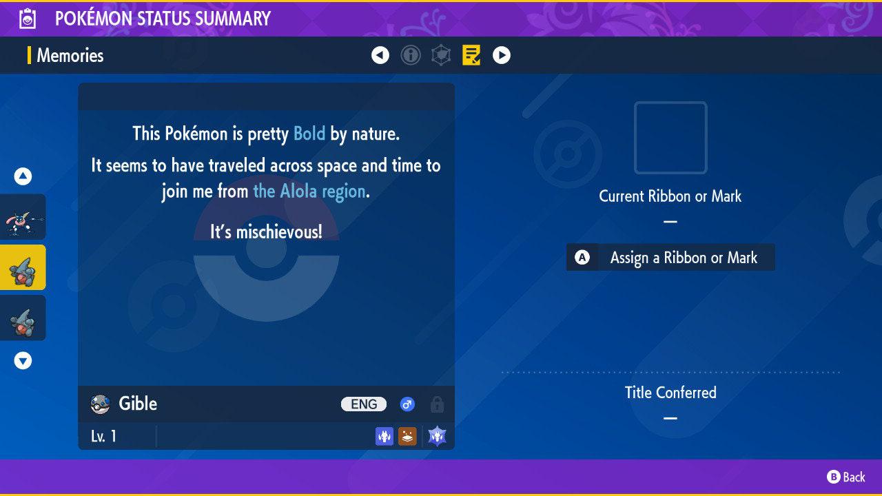 Shiny GIBLE Pokémon Scarlet Violet 6IV Competitive Battle Ready - Pokémon Scarlet & Violet digital Pokémon trade image 3