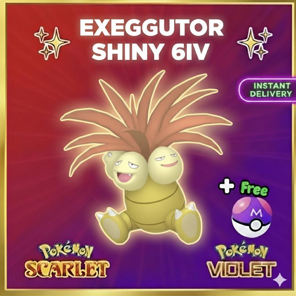 Pokemon Scarlet Violet Shiny 6iv Exeggutor Battle Ready Ev Trained Custom Ot Sv - Pokémon Scarlet & Violet digital Pokémon