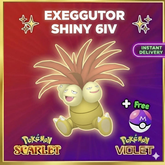 Pokemon Scarlet Violet Shiny 6iv Exeggutor Battle Ready Ev Trained Custom Ot Sv - Pokémon Scarlet & Violet digital Pokémon