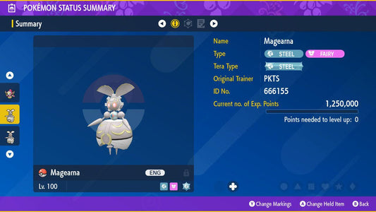 Non Shiny MAGEARNA Pokémon Scarlet and Violet 6IV Pokemon Non Competitive Battle - Pokémon Scarlet & Violet digital Pokémon