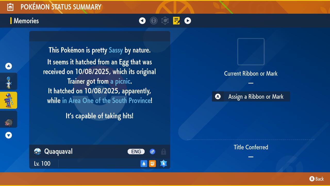 Shiny QUAQUAVAL Pokémon Scarlet Violet 6IV Competitive Battle Ready - Pokémon Scarlet & Violet digital Pokémon trade image 3