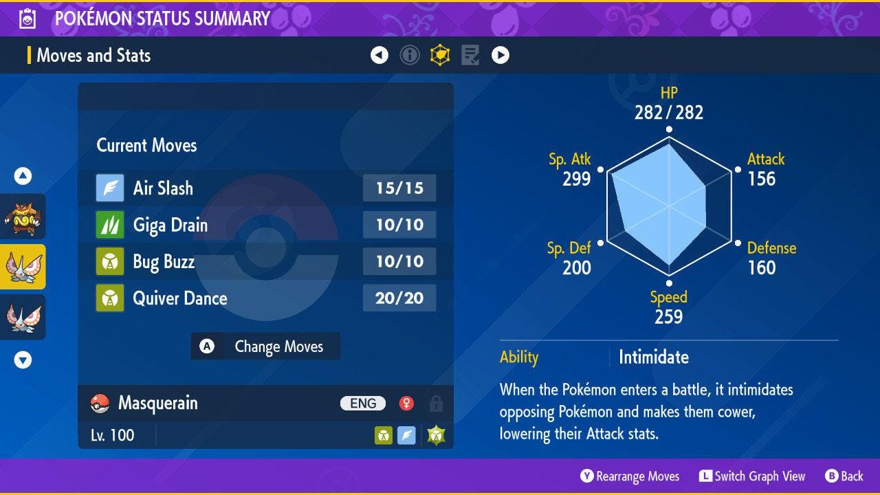 Shiny MASQUERAIN Pokémon Scarlet Violet 6IV Competitive Battle Ready - Pokémon Scarlet & Violet digital Pokémon trade image 2