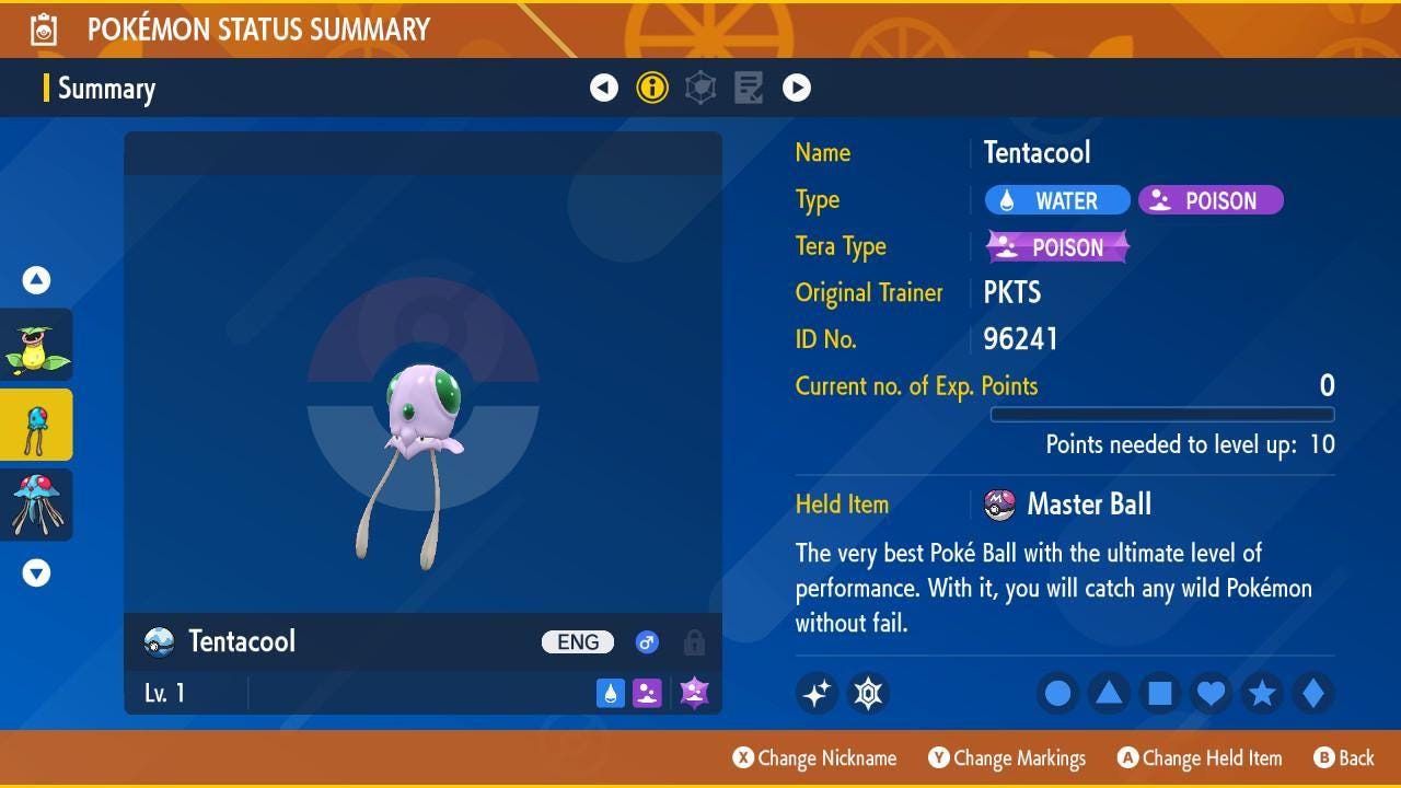 Pokemon Scarlet and Violet Shiny TENTACOOL 6IV Competitive Battle Ready – image 2