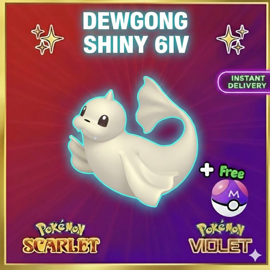 Pokemon Scarlet and Violet Shiny DEWGONG 6IV Competitive Battle Ready - Pokémon Scarlet & Violet digital Pokémon trade by