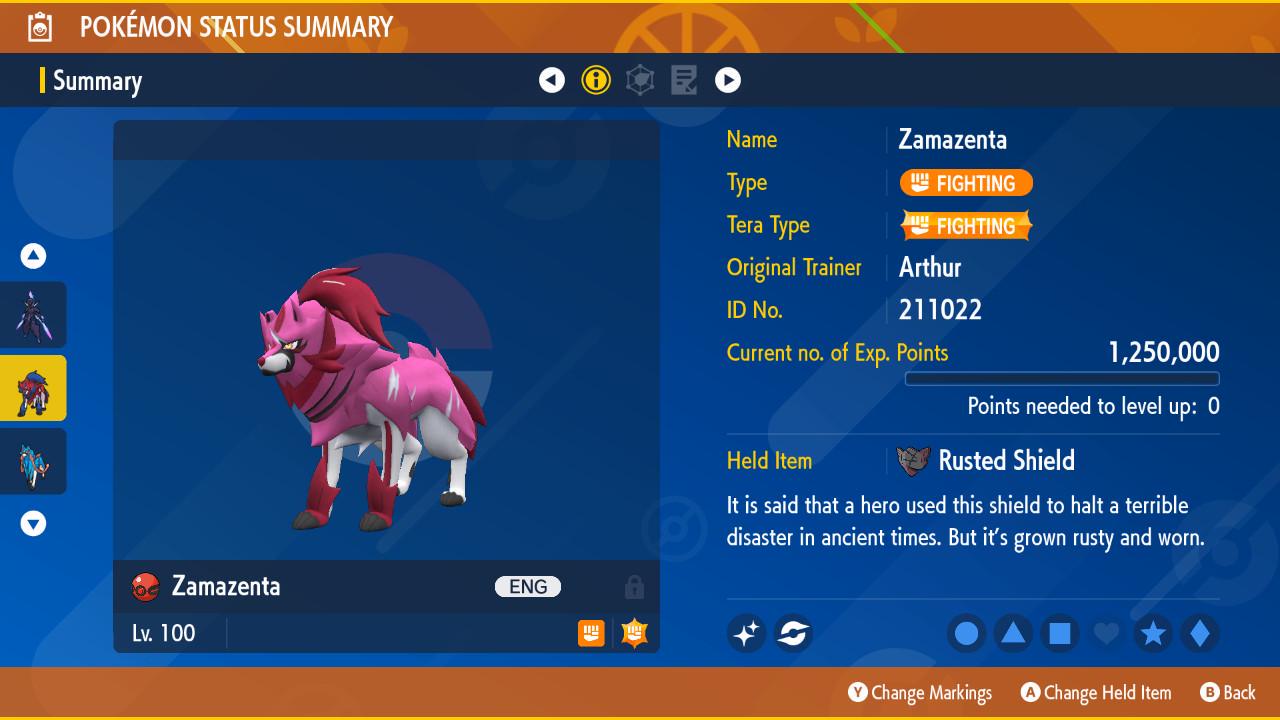 Shiny 6iv ZAMAZENTA CROWNED SHIELD Pokémon Scarlet and Violet 6IV Pokemon - Pokémon Scarlet & Violet digital Pokémon trade
