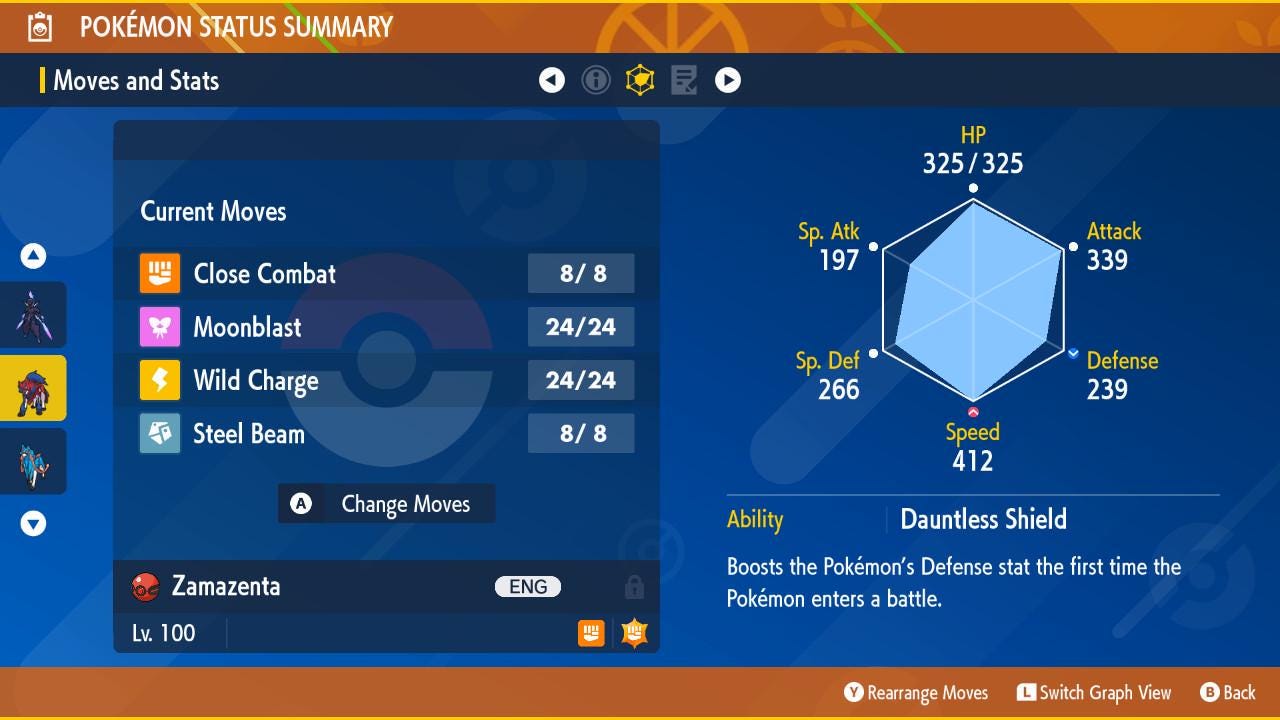 Shiny 6iv ZAMAZENTA CROWNED SHIELD Pokémon Scarlet and Violet 6IV Pokemon - Pokémon Scarlet & Violet digital Pokémon trade