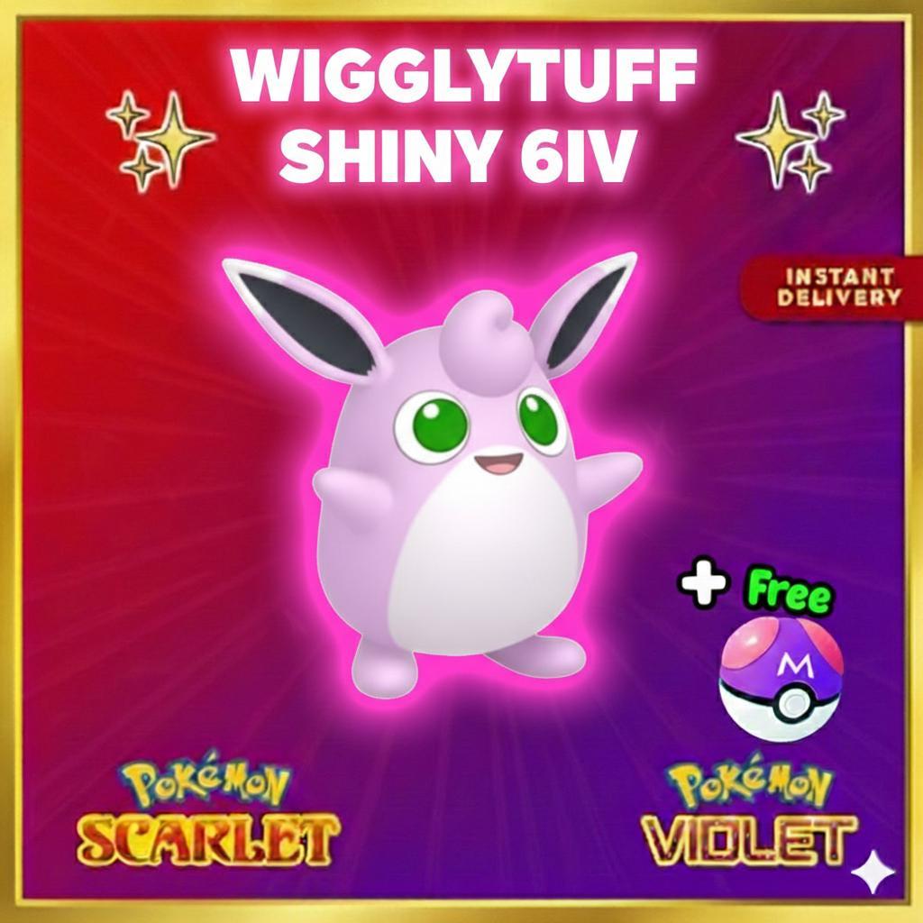 Pokemon Scarlet and Violet Shiny WIGGLYTUFF 6IV Competitive Battle Ready - Pokémon Scarlet & Violet digital Pokémon trade by