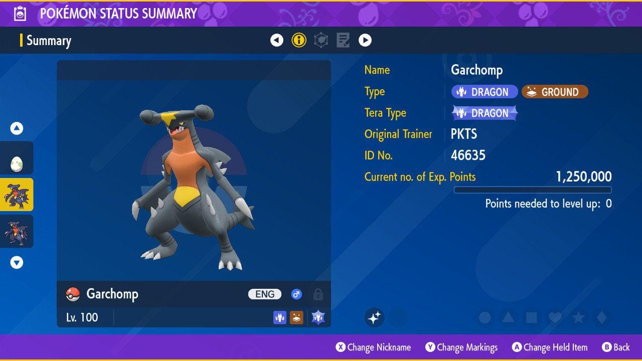 Shiny GARCHOMP Pokémon Scarlet Violet 6IV Competitive Battle Ready - Pokémon Scarlet & Violet digital Pokémon trade by