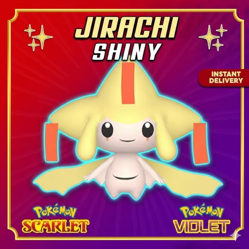Shiny JIRACHI Pokémon Scarlet and Violet 6IV Pokemon Mythical Pokemon Competitive - Pokémon Scarlet & Violet digital Pokémon