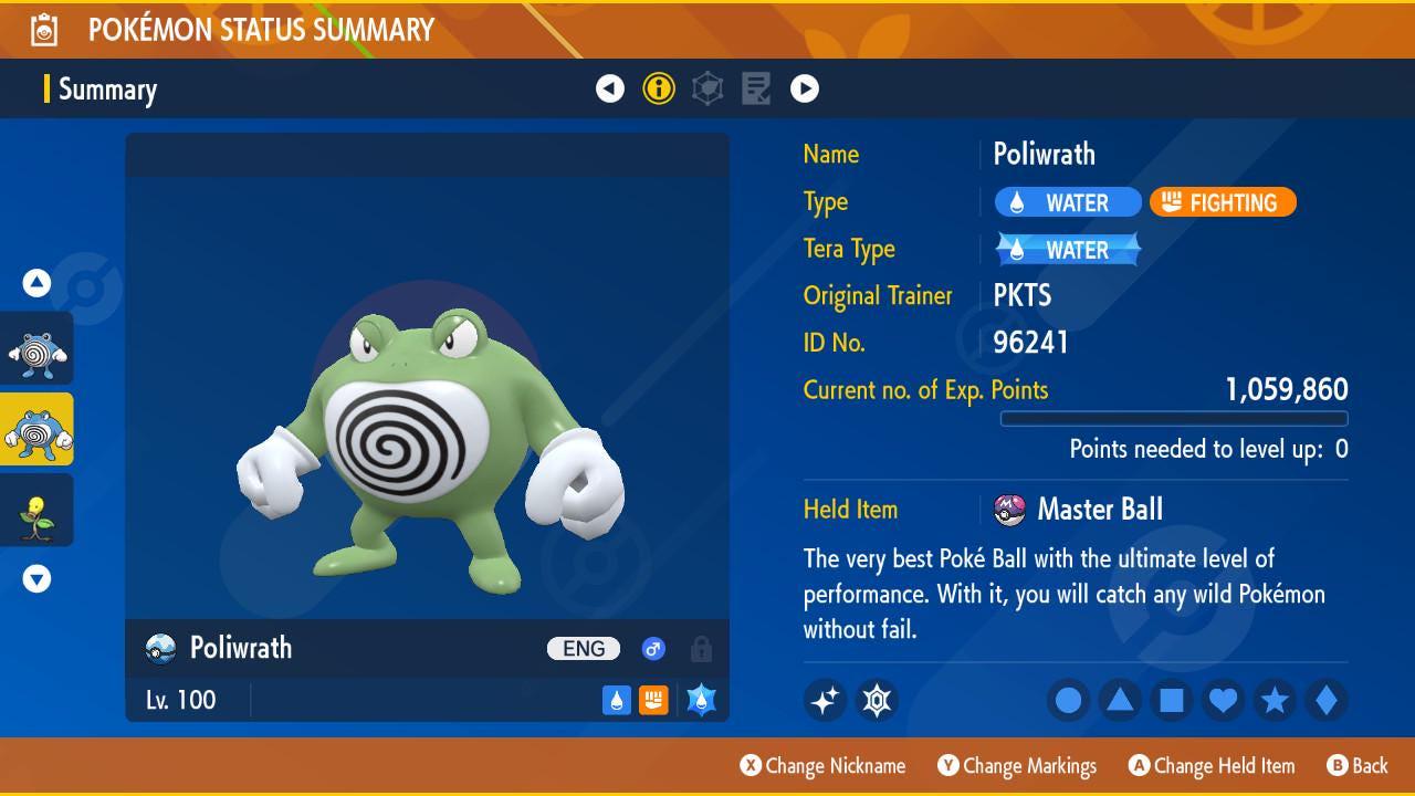 Pokemon Scarlet and Violet Shiny POLIWRATH 6IV Competitive Battle Ready - Pokémon Scarlet & Violet digital Pokémon trade
