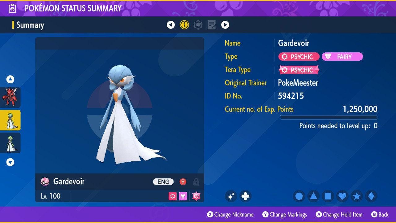 Shiny GARDEVOIR Pokémon Scarlet Violet 6IV Competitive Battle Ready - Pokémon Scarlet & Violet digital Pokémon trade by