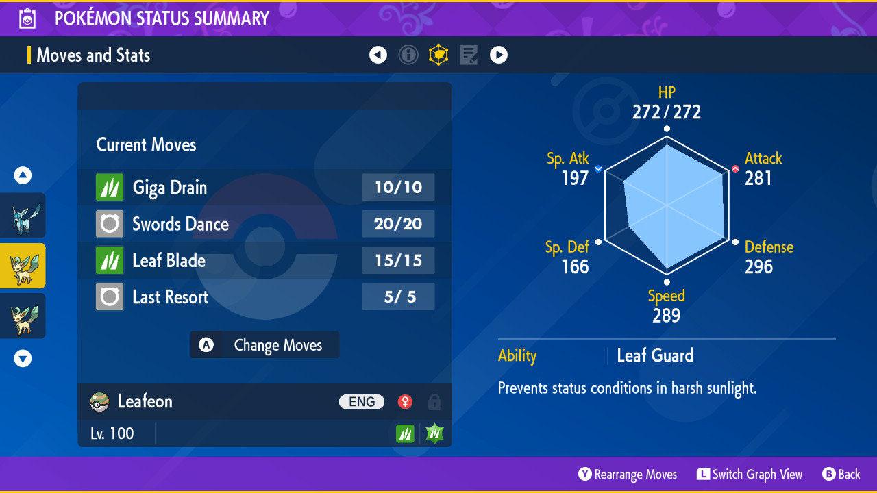 Shiny LEAFEON Pokémon Scarlet Violet 6IV Competitive Battle Ready - Pokémon Scarlet & Violet digital Pokémon trade image 2