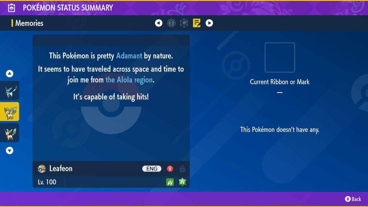 Shiny LEAFEON Pokémon Scarlet Violet 6IV Competitive Battle Ready - Pokémon Scarlet & Violet digital Pokémon trade image 3