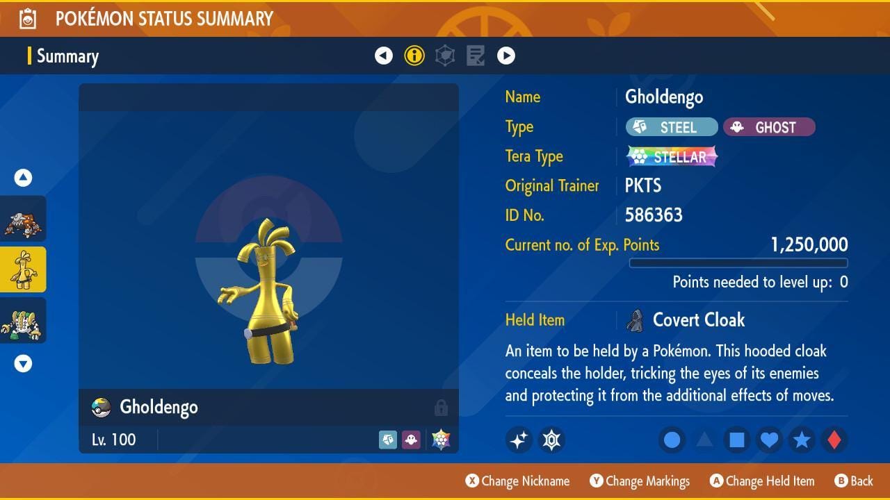 Shiny GHOLDENGO Ev Trained Scarlet Violet Pokémon Battle Ready Competitive Free - Pokémon Scarlet & Violet digital Pokémon