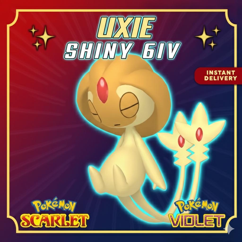 Shiny UXIE Pokémon Scarlet Violet 6IV Competitive Battle Ready - Pokémon Scarlet & Violet digital Pokémon trade by