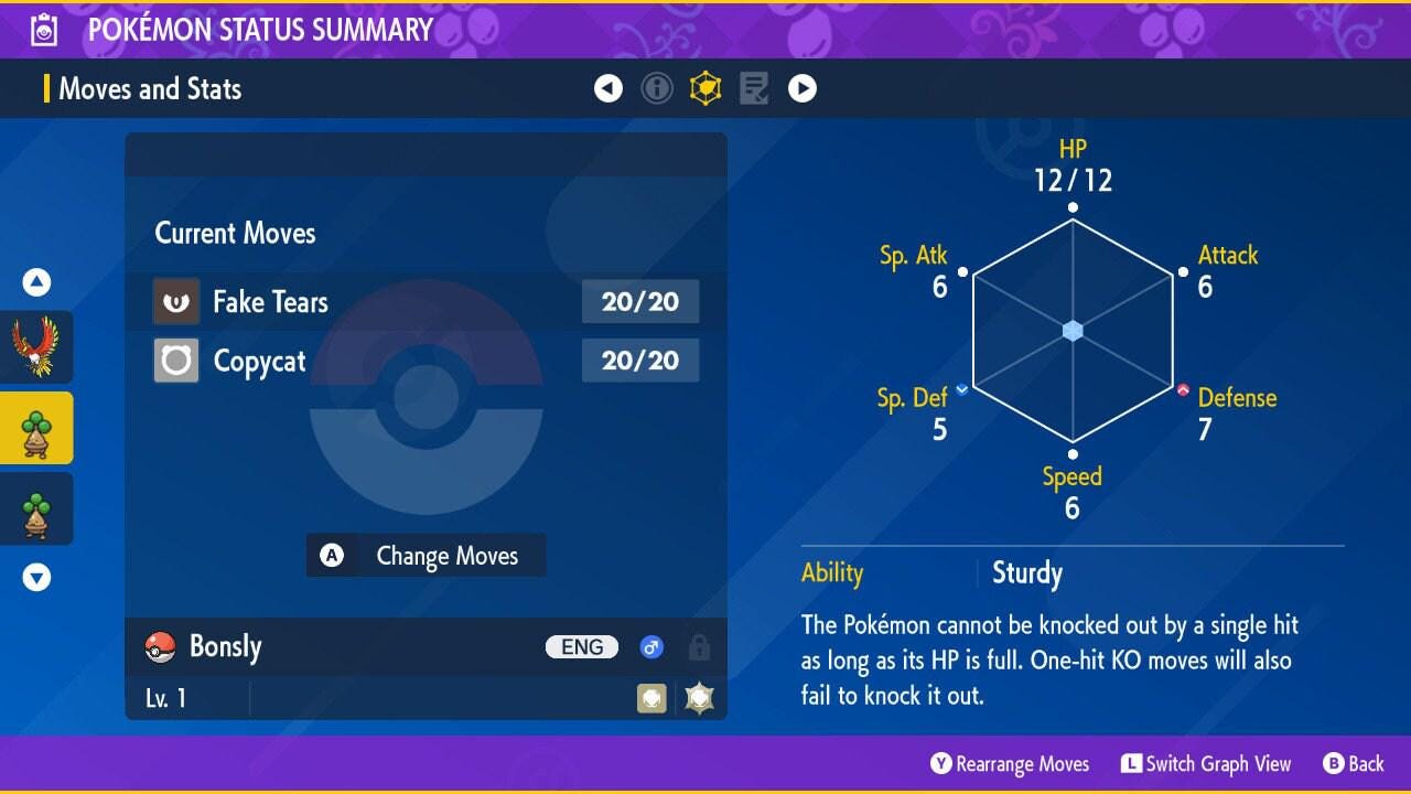 Shiny BONSLY Pokémon Scarlet Violet 6IV Competitive Battle Ready - Pokémon Scarlet & Violet digital Pokémon trade image 2