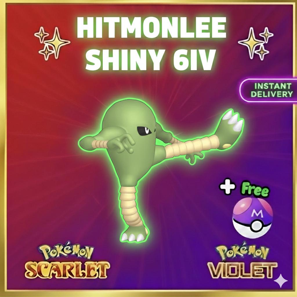 Shiny HITMONLEE Pokémon Scarlet Violet 6IV Competitive Battle Ready - Pokémon Scarlet & Violet digital Pokémon trade by
