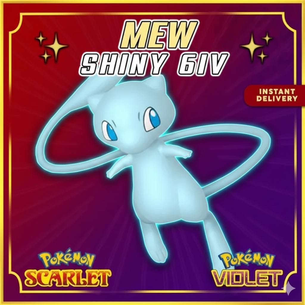 Shiny MEW Pokémon Scarlet and Violet 6IV Pokemon Mythical Pokemon Competitive - Pokémon Scarlet & Violet digital Pokémon