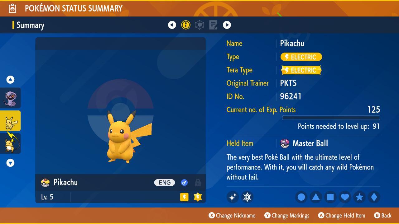 Pokemon Scarlet and Violet Shiny PIKACHU 6IV Competitive Battle Ready - Pokémon Scarlet & Violet digital Pokémon trade image