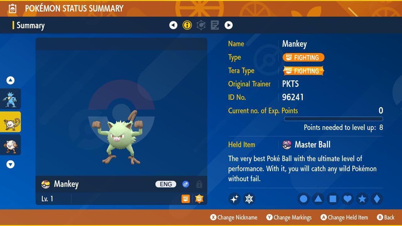 Pokemon Scarlet and Violet Shiny MANKEY 6IV Competitive Battle Ready - Pokémon Scarlet & Violet digital Pokémon trade image 2
