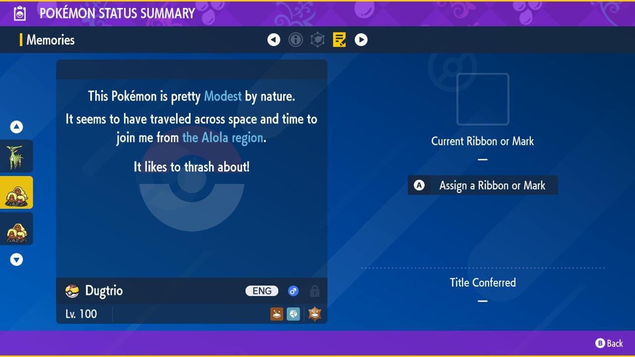 Shiny Alolan Dugtrio Pokémon Scarlet and Violet 6IV Pokemon Legend ZA Competitive - Pokémon Scarlet & Violet digital Pokémon