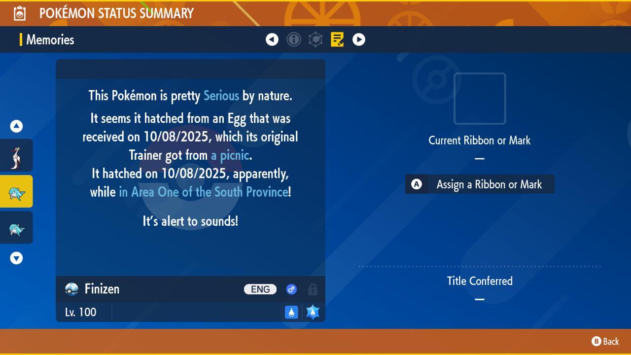 Shiny FINIZEN Pokémon Scarlet Violet 6IV Competitive Battle Ready - Pokémon Scarlet & Violet digital Pokémon trade image 3