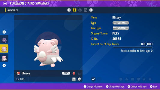 Shiny BLISSEY Pokémon Scarlet Violet 6IV Competitive Battle Ready - Pokémon Scarlet & Violet digital Pokémon trade by