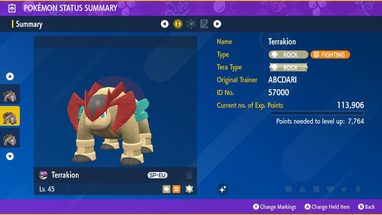Shiny TERRAKION Pokémon Scarlet and Violet 6IV Competitive Battle Ready - Pokémon Scarlet & Violet digital Pokémon trade