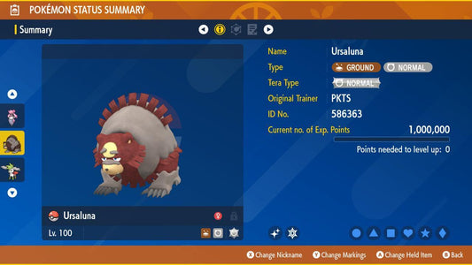 Shiny URSALUNA Pokémon Scarlet Violet 6IV Competitive Battle Ready - Pokémon Scarlet & Violet digital Pokémon trade by