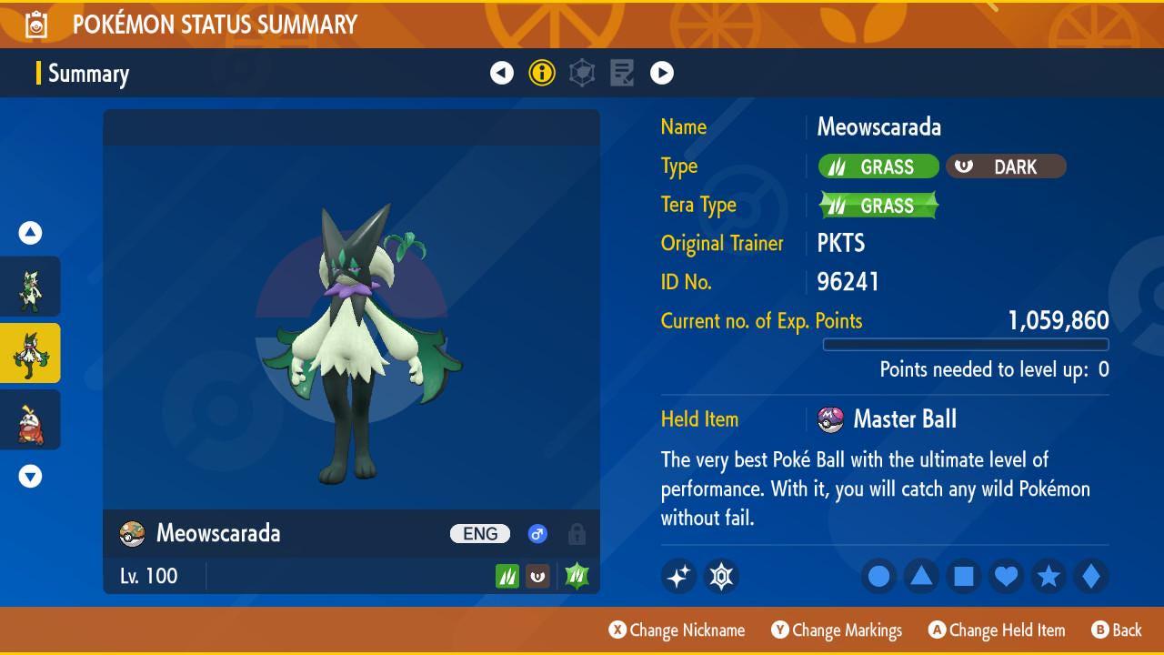 Shiny MEOWSCARADA Pokémon Scarlet Violet 6IV Competitive Battle Ready - Pokémon Scarlet & Violet digital Pokémon trade by