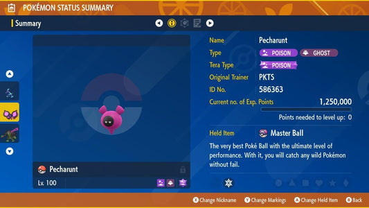 Non Shiny PECHARUNT Pokémon Scarlet Violet 6IV Competitive Battle Ready - Pokémon Scarlet & Violet digital Pokémon trade by