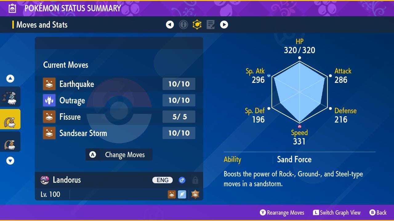 Shiny LANDORUS Pokémon Scarlet Violet 6IV Competitive Battle Ready - Pokémon Scarlet & Violet digital Pokémon trade image 3