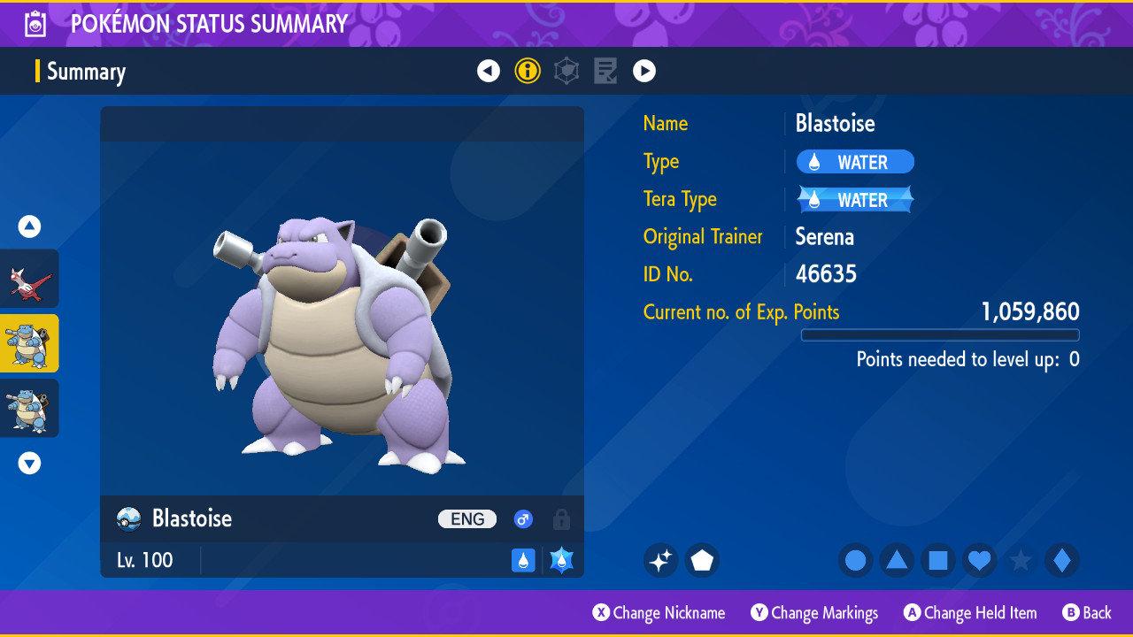 Shiny BLASTOISE Pokémon Scarlet and Violet 6IV Competitive Battle Ready - Pokémon Scarlet & Violet digital Pokémon trade