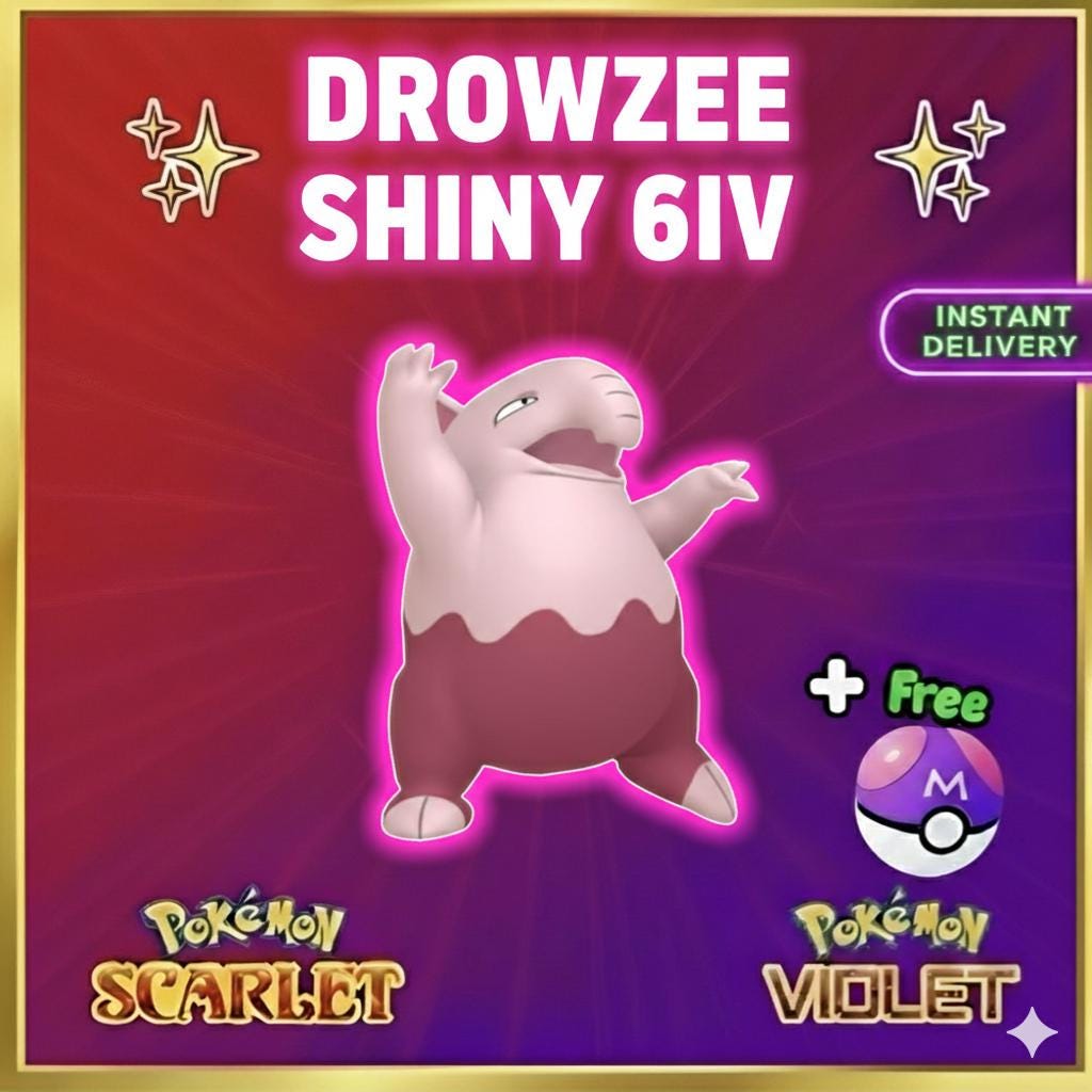 Pokemon Scarlet Violet Shiny 6iv Drowzee Battle Ready Ev Trained Custom Ot Sv - Pokémon Scarlet & Violet digital Pokémon
