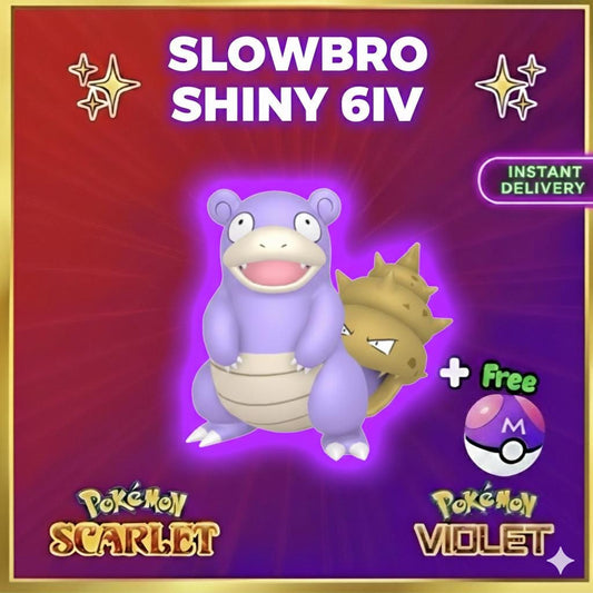 Shiny SLOWBRO Pokémon Scarlet Violet 6IV Competitive Battle Ready - Pokémon Scarlet & Violet digital Pokémon trade by