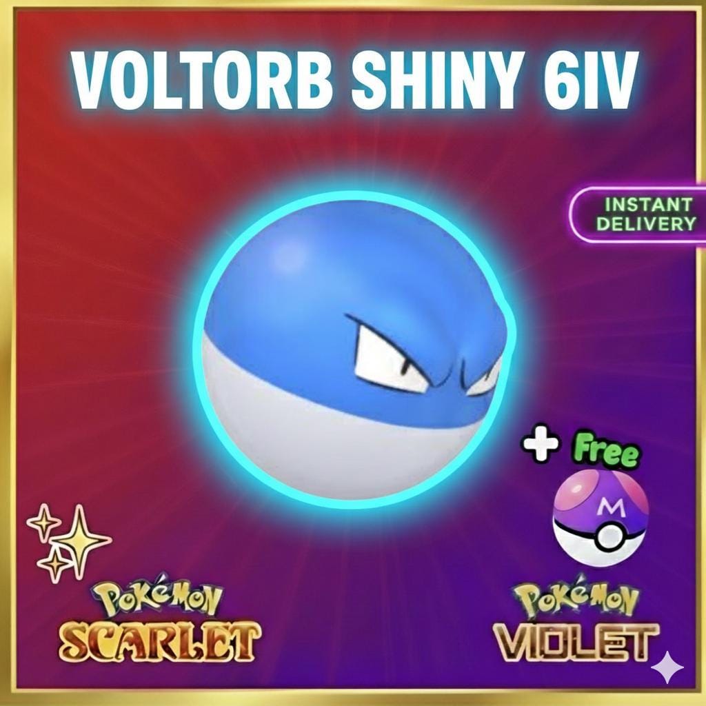 Shiny VOLTORB Pokémon Scarlet Violet 6IV Competitive Battle Ready - Pokémon Scarlet & Violet digital Pokémon trade by