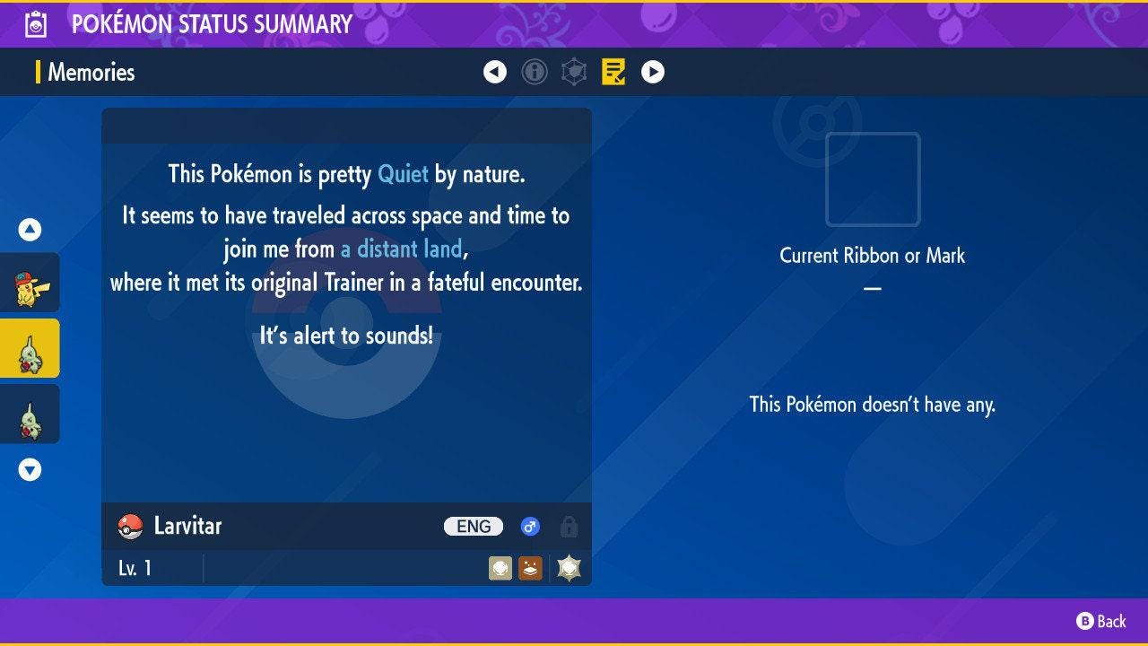 Shiny LARVITAR Pokémon Scarlet Violet 6IV Competitive Battle Ready - Pokémon Scarlet & Violet digital Pokémon trade image 3