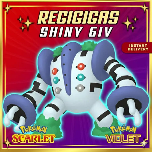 Shiny REGIGIGAS Pokémon Scarlet and Violet 6IV Competitive Battle Ready - Pokémon Scarlet & Violet digital Pokémon trade by