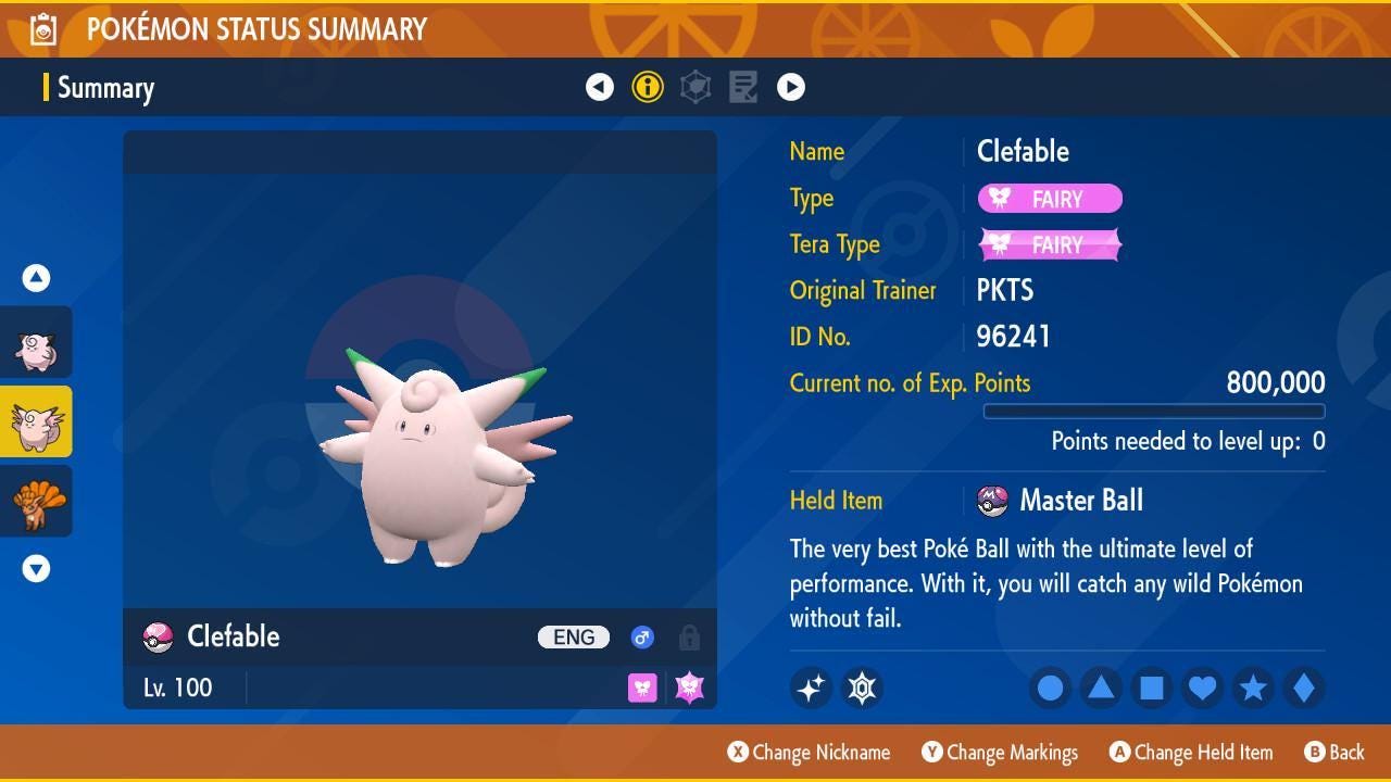Pokemon Scarlet and Violet Shiny CLEFABLE 6IV Competitive Battle Ready - Pokémon Scarlet & Violet digital Pokémon trade image