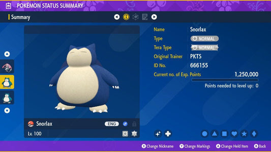 Shiny SNORLAX Pokémon Scarlet Violet 6IV Competitive Battle Ready - Pokémon Scarlet & Violet digital Pokémon trade by