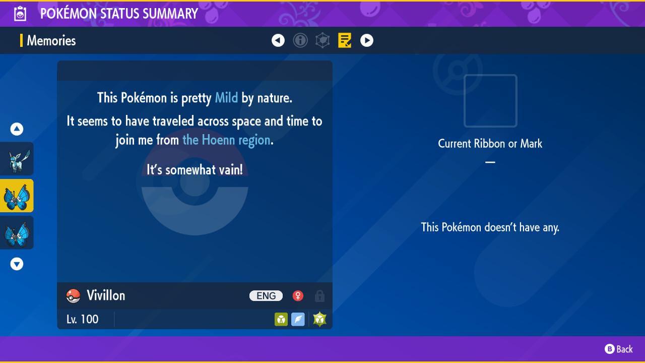 Shiny Marine VIVILLON Pokémon Scarlet and Violet 6IV Competitive Battle Ready - Pokémon Scarlet & Violet digital Pokémon