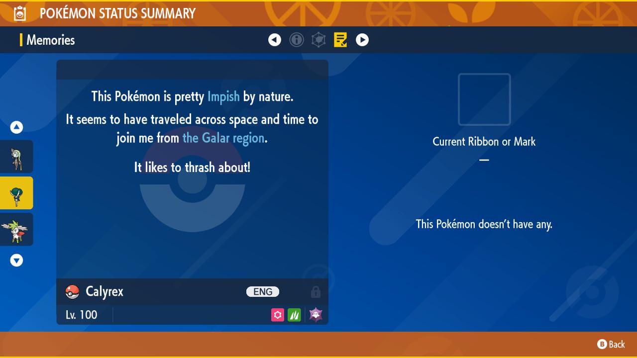 Non Shiny CALYREX Pokémon Scarlet Violet 6IV Competitive Battle Ready - Pokémon Scarlet & Violet digital Pokémon trade image