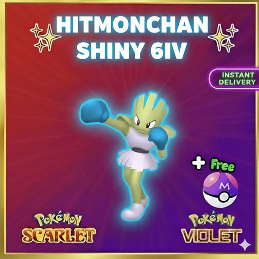 Shiny HITMONCHAN Pokémon Scarlet Violet 6IV Competitive Battle Ready