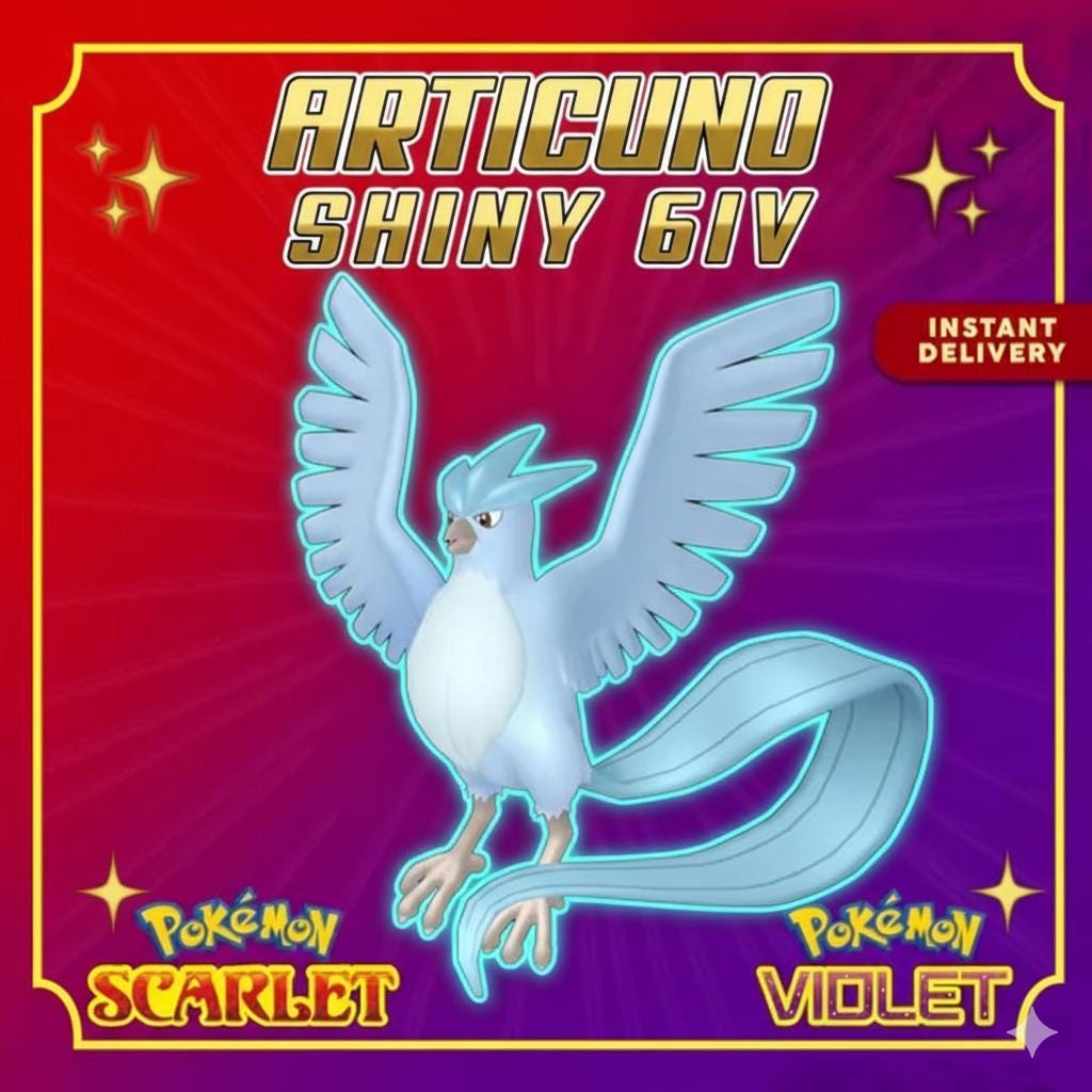 Shiny ARTICUNO Pokémon Scarlet and Violet Legendary Pokemon Competitive Battle - Pokémon Scarlet & Violet digital Pokémon