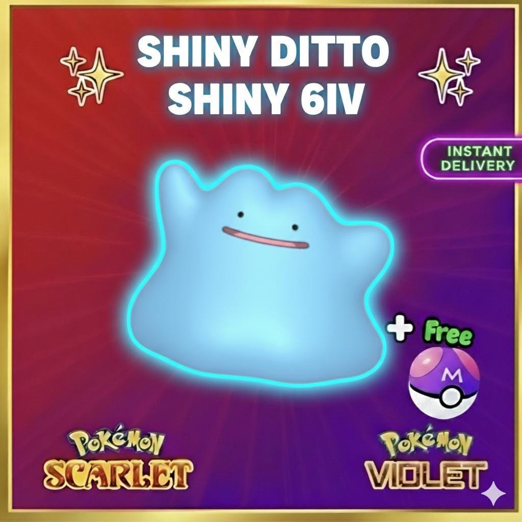 Shiny DITTO English Pokemon Pokémon Scarlet and Violet 6IV Pokemon Breeding Ditto - Pokémon Scarlet & Violet digital Pokémon