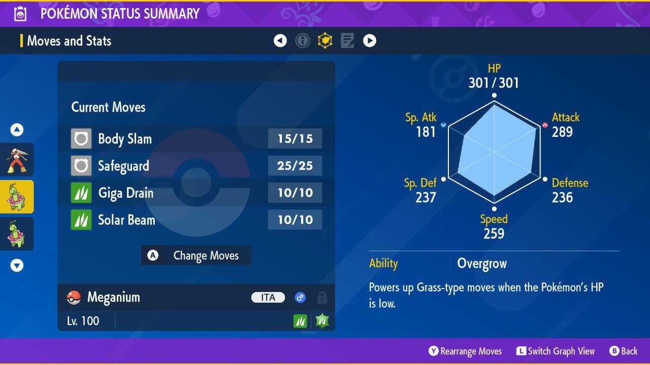 Shiny MEGANIUM Pokémon Scarlet and Violet 6IV Competitive Battle Ready - Pokémon Scarlet & Violet digital Pokémon trade image