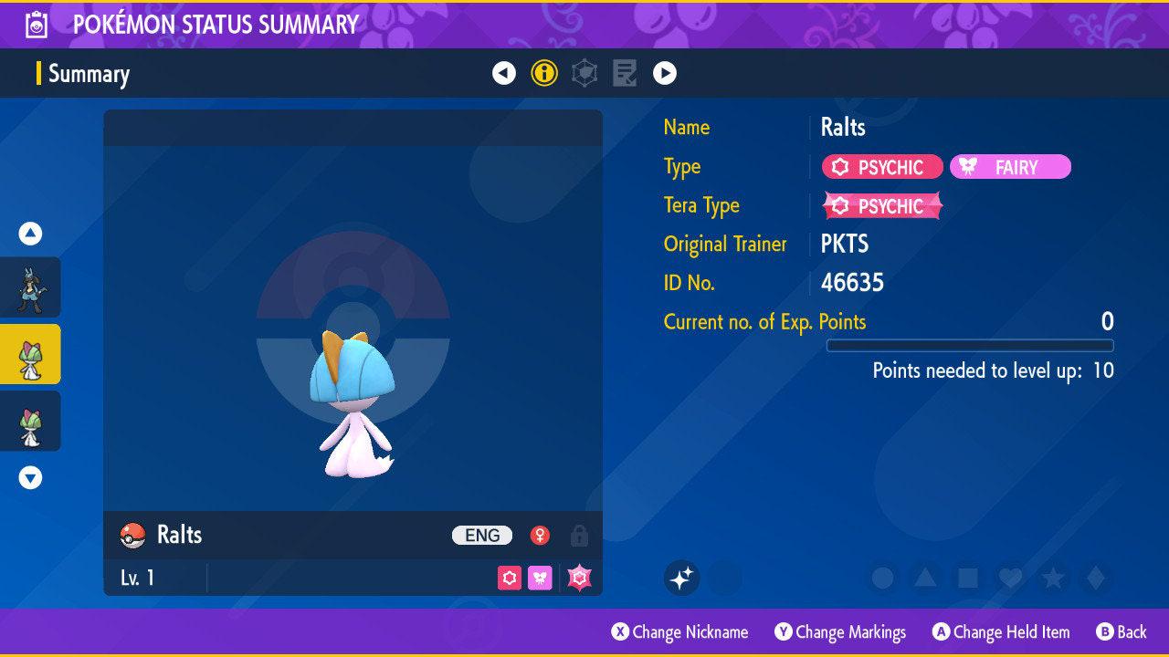 Shiny RALTS Pokémon Scarlet Violet 6IV Competitive Battle Ready - Pokémon Scarlet & Violet digital Pokémon trade by