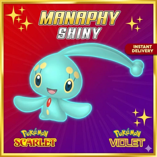 Shiny MANAPHY Pokémon Scarlet Violet Mythical Competitive Battle Ready - Pokémon Scarlet & Violet digital Pokémon trade by