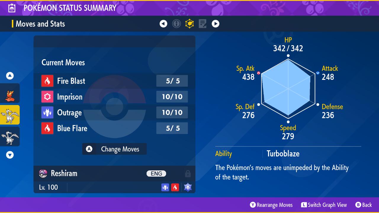 Shiny RESHIRAM Pokémon Scarlet and Violet 6IV Competitive Battle Ready - Pokémon Scarlet & Violet digital Pokémon trade image