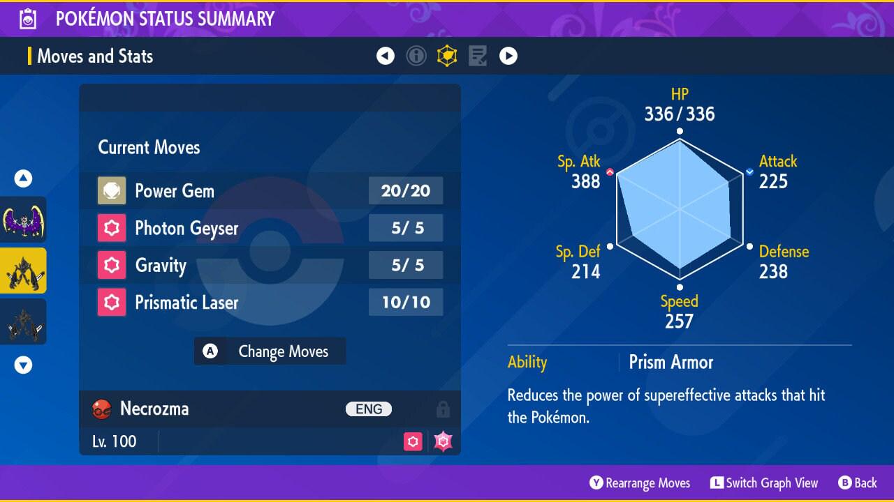 Shiny NECROZMA Pokémon Scarlet and Violet 6IV Competitive Battle Ready - Pokémon Scarlet & Violet digital Pokémon trade image